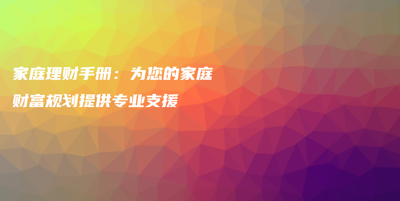 家庭理财手册：为您的家庭财富规划提供专业支援-PLB