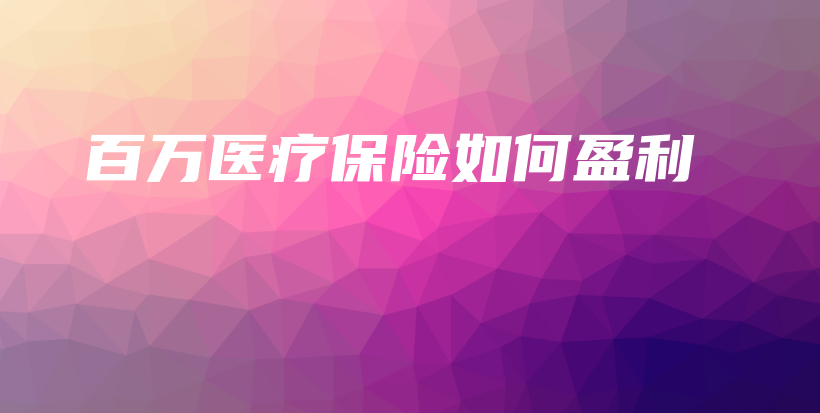 百万医疗保险如何盈利-PLB