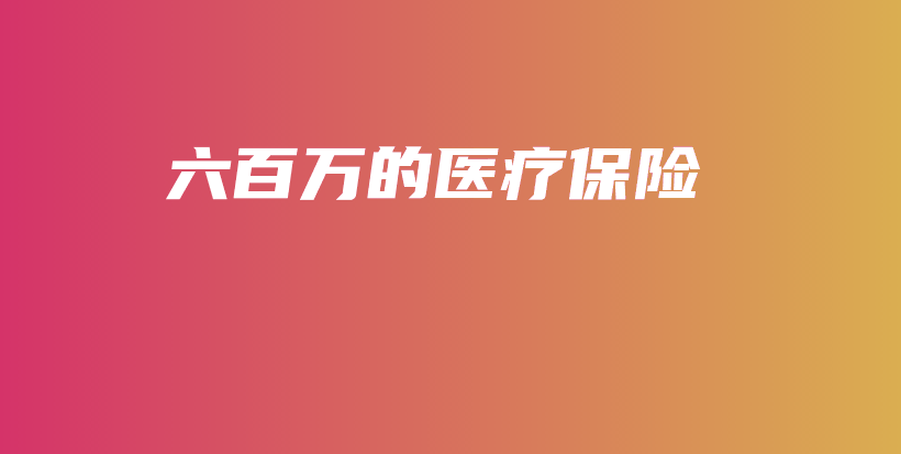 六百万的医疗保险-PLB