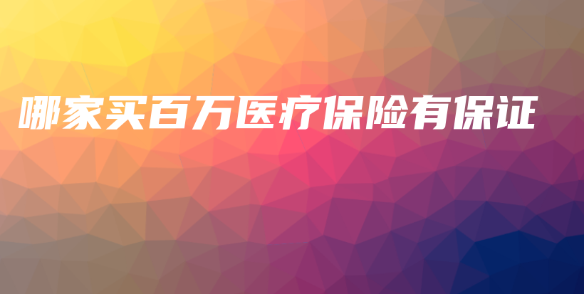 哪家买百万医疗保险有保证-PLB