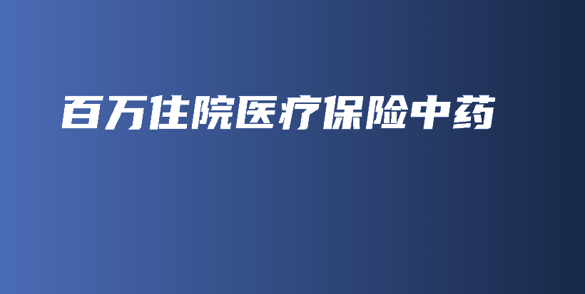 百万住院医疗保险中药-PLB