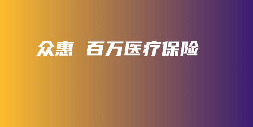 众惠 百万医疗保险-PLB