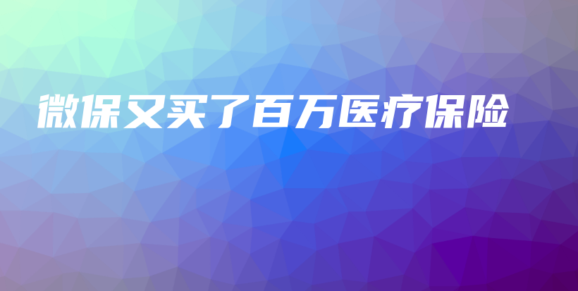 微保又买了百万医疗保险-PLB