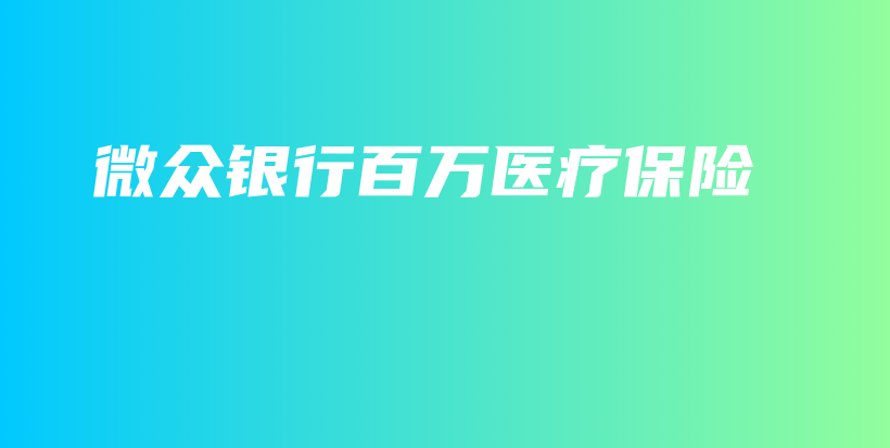 微众银行百万医疗保险-PLB