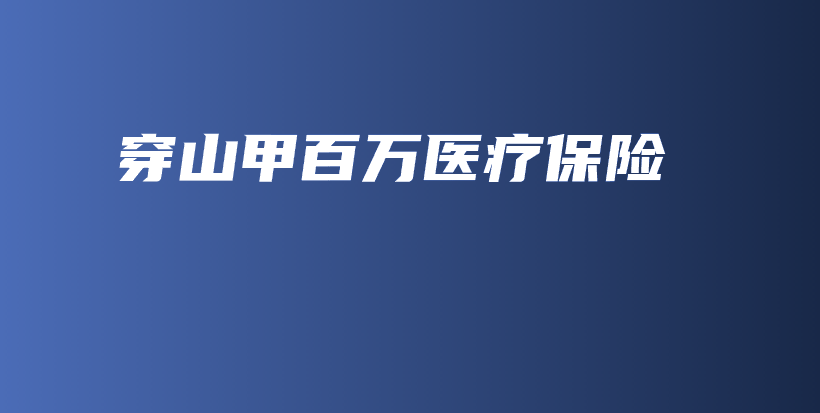 穿山甲百万医疗保险-PLB