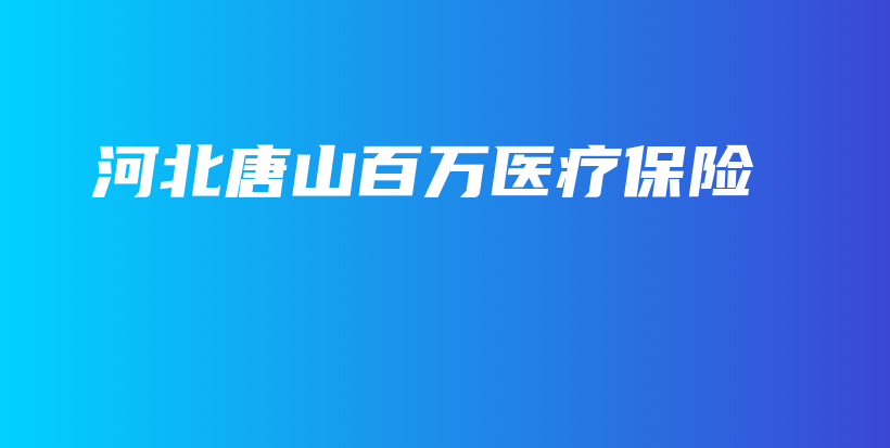 河北唐山百万医疗保险-PLB