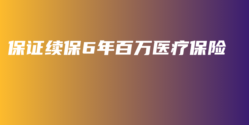 保证续保6年百万医疗保险-PLB