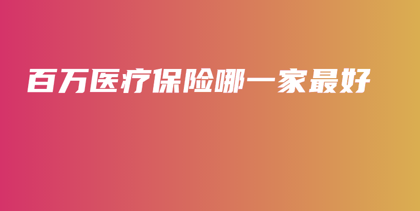百万医疗保险哪一家最好-PLB