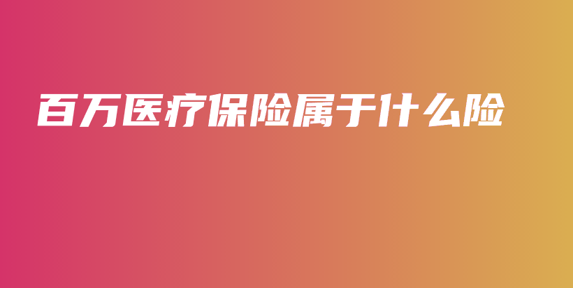 百万医疗保险属于什么险-PLB
