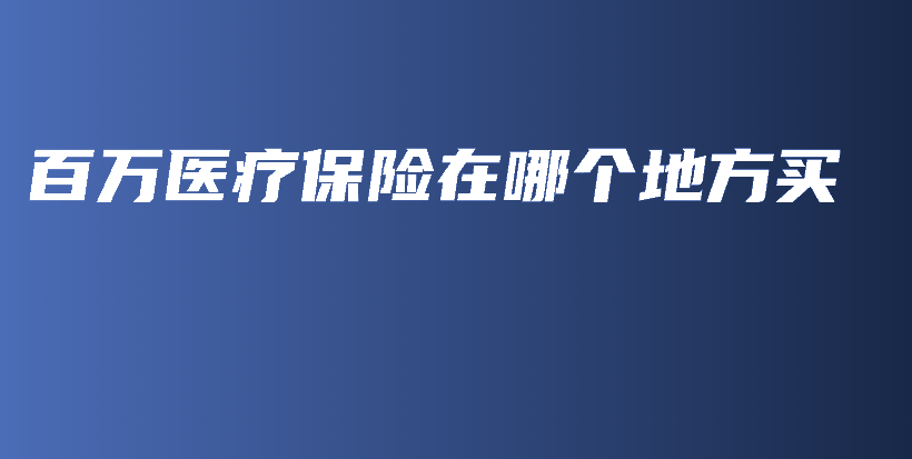 百万医疗保险在哪个地方买-PLB