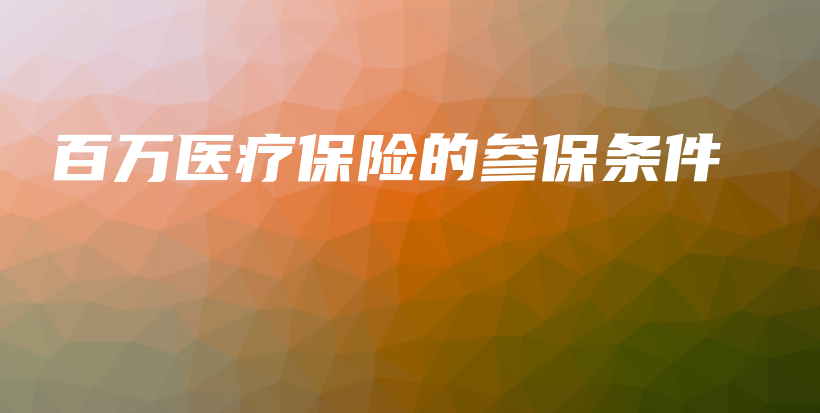 百万医疗保险的参保条件-PLB