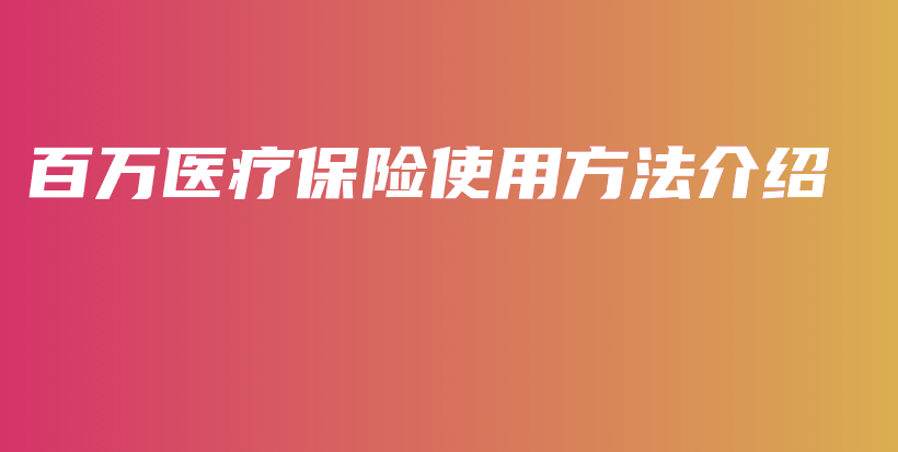 百万医疗保险使用方法介绍-PLB