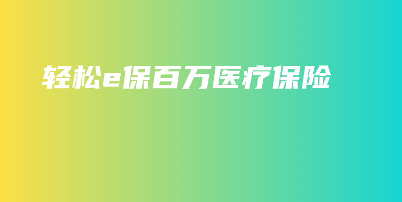 轻松e保百万医疗保险-PLB