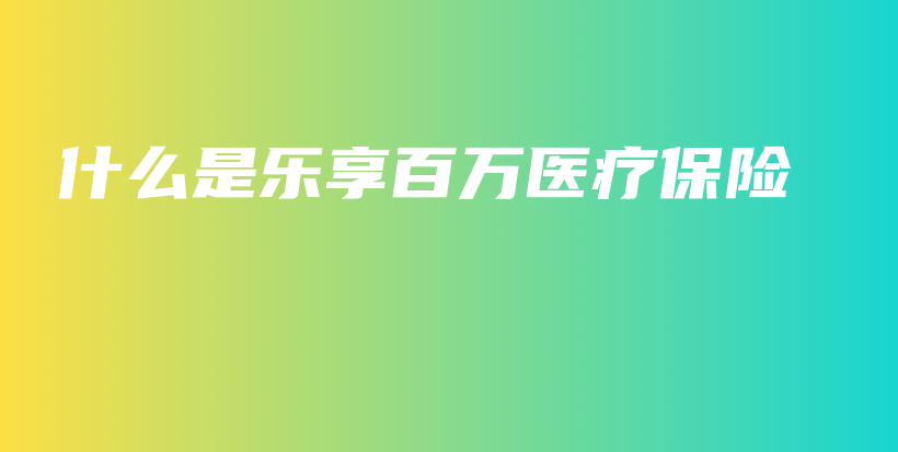 什么是乐享百万医疗保险-PLB