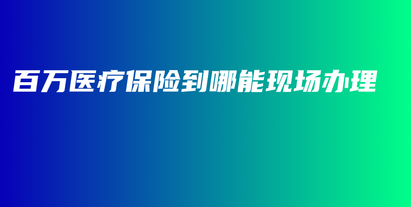 百万医疗保险到哪能现场办理-PLB