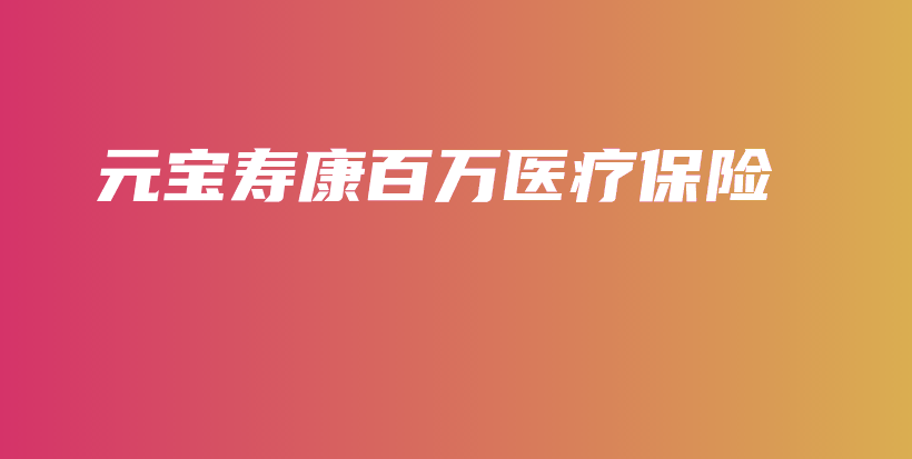 元宝寿康百万医疗保险-PLB