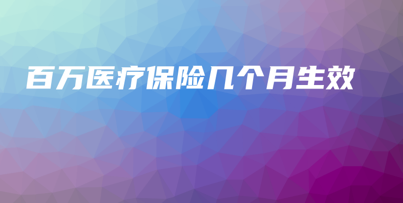 百万医疗保险几个月生效-PLB
