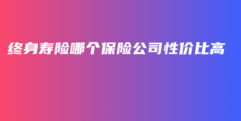 终身寿险哪个保险公司性价比高-PLB
