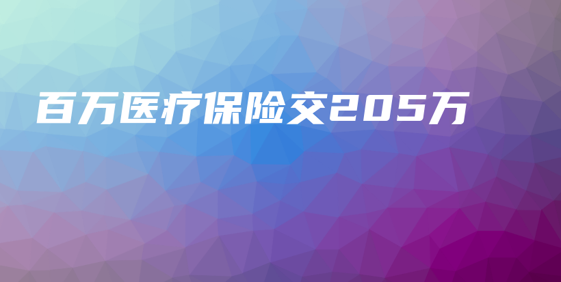 百万医疗保险交205万-PLB