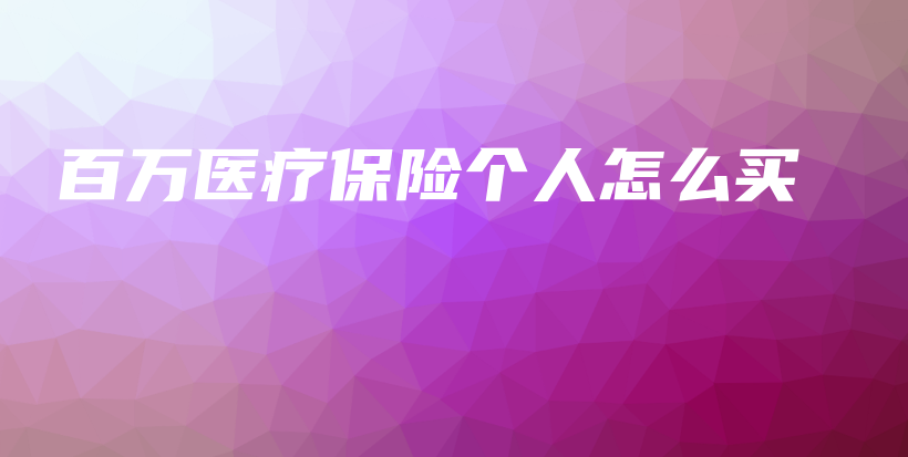 百万医疗保险个人怎么买-PLB