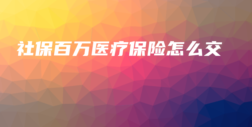 社保百万医疗保险怎么交-PLB