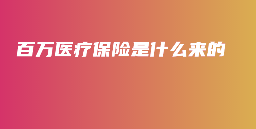 百万医疗保险是什么来的-PLB
