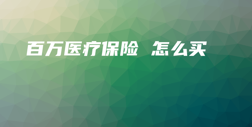 百万医疗保险 怎么买-PLB