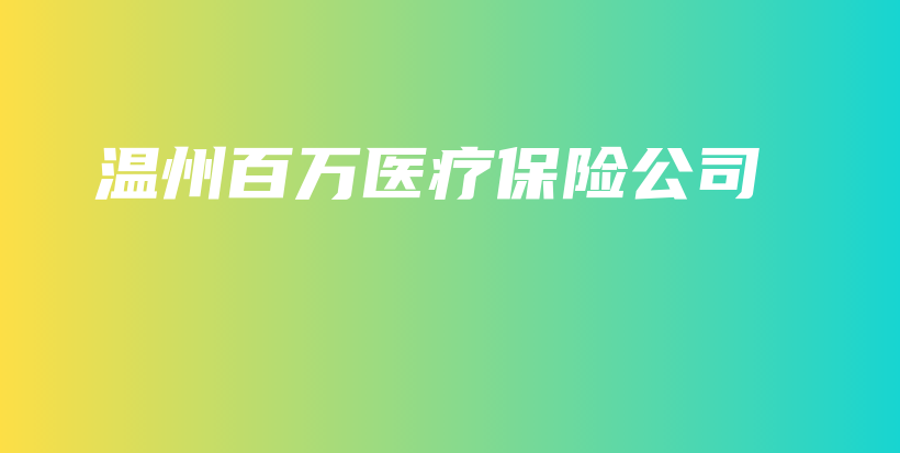温州百万医疗保险公司-PLB