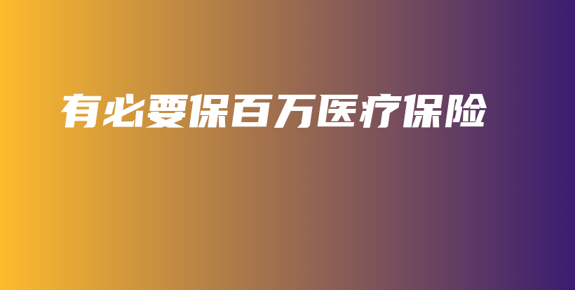 有必要保百万医疗保险-PLB