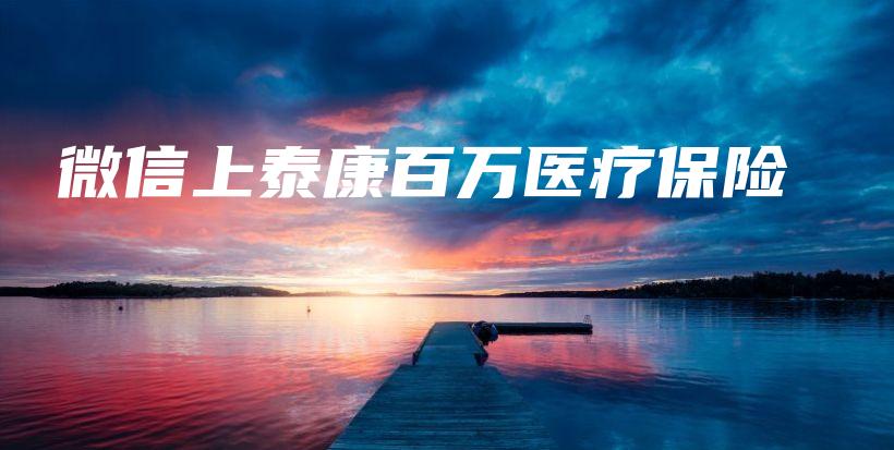 微信上泰康百万医疗保险-PLB