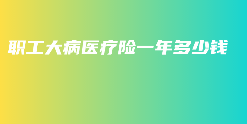 职工大病医疗险一年多少钱-PLB