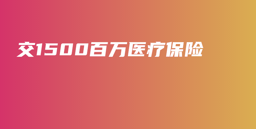 交1500百万医疗保险-PLB