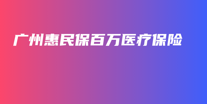 广州惠民保百万医疗保险-PLB
