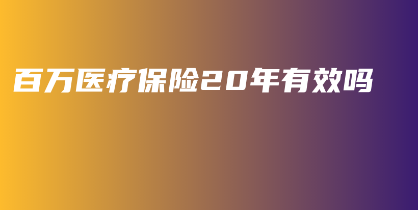 百万医疗保险20年有效吗-PLB