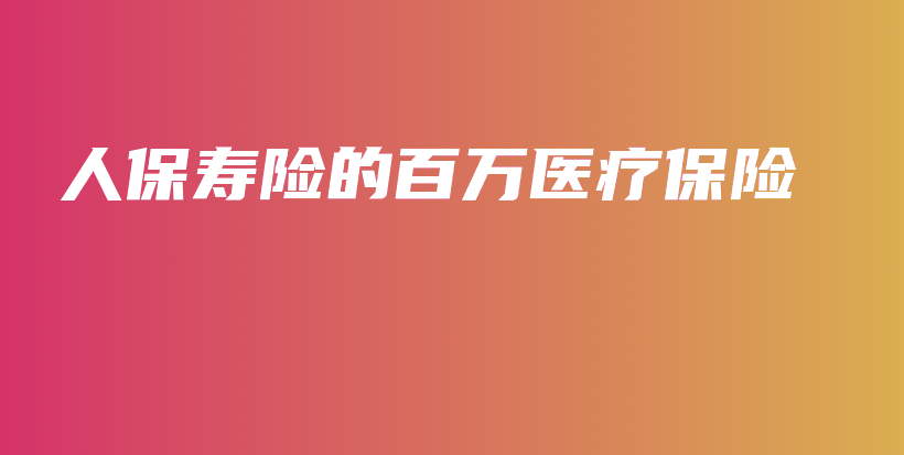 人保寿险的百万医疗保险-PLB