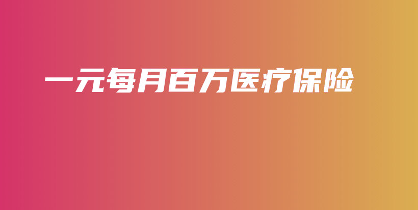 一元每月百万医疗保险-PLB