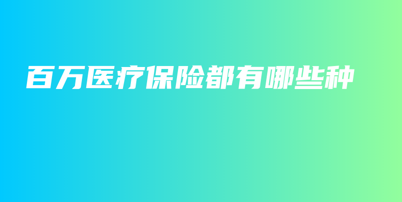 百万医疗保险都有哪些种-PLB