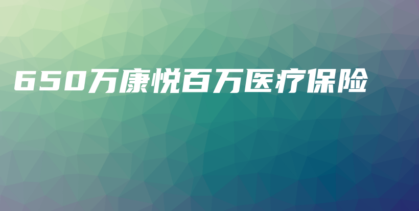 650万康悦百万医疗保险-PLB