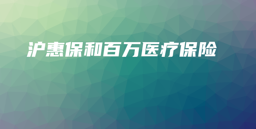 沪惠保和百万医疗保险-PLB