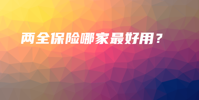 两全保险哪家最好用？-PLB