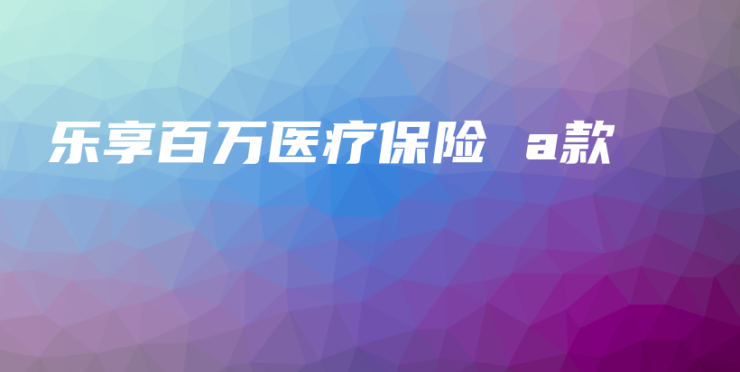 乐享百万医疗保险 a款-PLB
