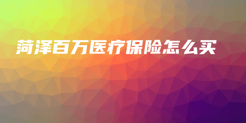 菏泽百万医疗保险怎么买-PLB