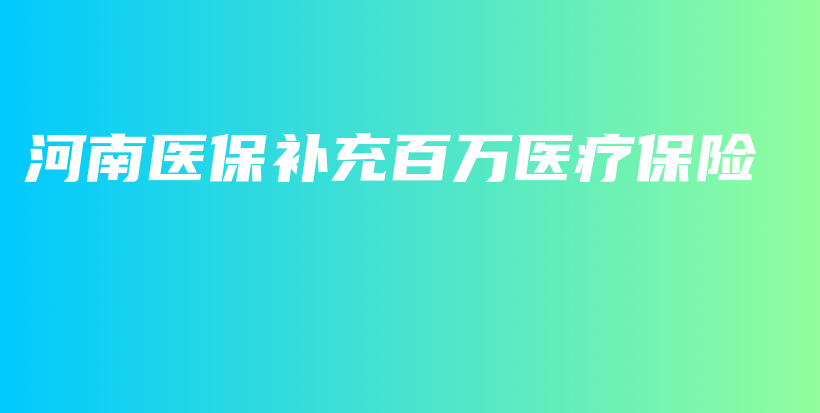 河南医保补充百万医疗保险-PLB