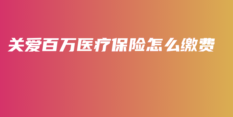 关爱百万医疗保险怎么缴费-PLB