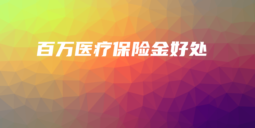百万医疗保险金好处-PLB