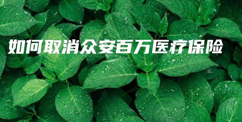 如何取消众安百万医疗保险-PLB