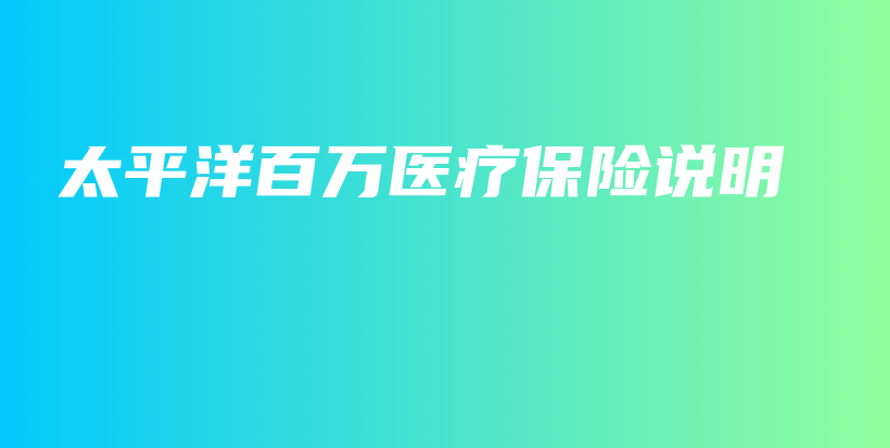 太平洋百万医疗保险说明-PLB