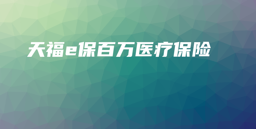天福e保百万医疗保险-PLB