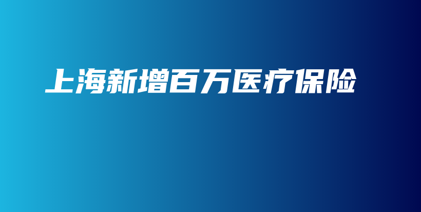 上海新增百万医疗保险-PLB