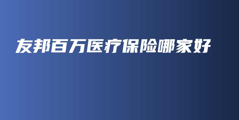 友邦百万医疗保险哪家好-PLB